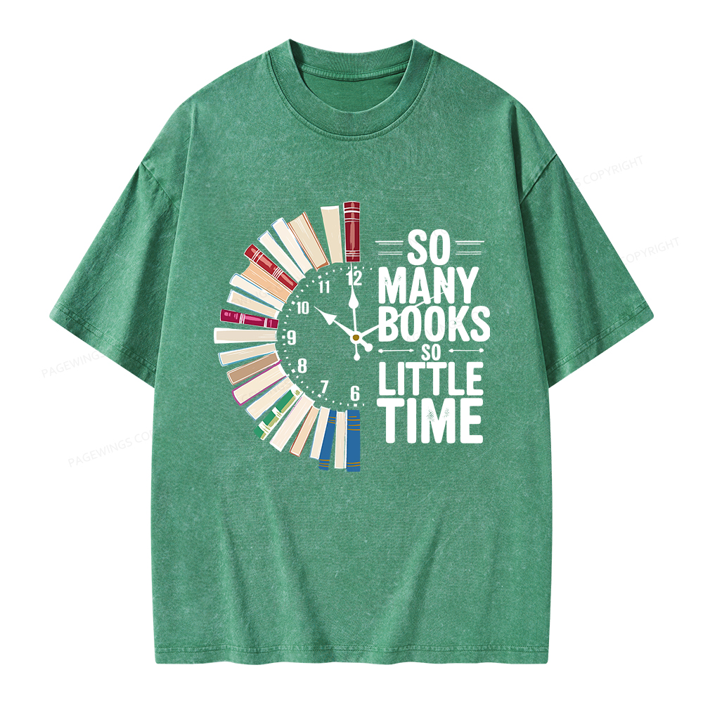 Pagewings So Many Books So Little Time Unisex Washed T-shirt