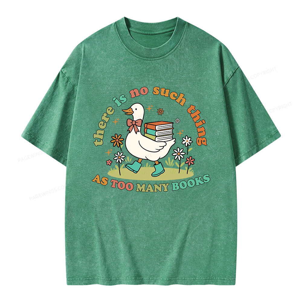 Pagewings Cute Bookish Goose Unisex Washed T-shirt