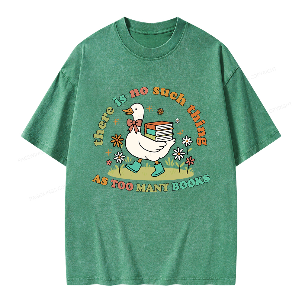 Pagewings Cute Bookish Goose Unisex Washed T-shirt