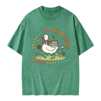 Pagewings Cute Bookish Goose Unisex Washed T-shirt