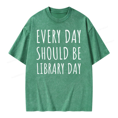 Pagewings Library Day Media Specialist Shirt Library Shirt Unisex Washed T-shirt