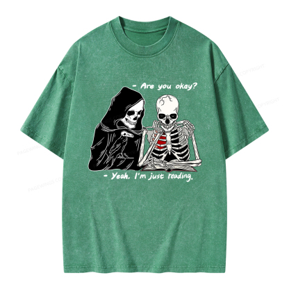 Pagewings Yeah I'm Just Reading Unisex Washed T-shirt