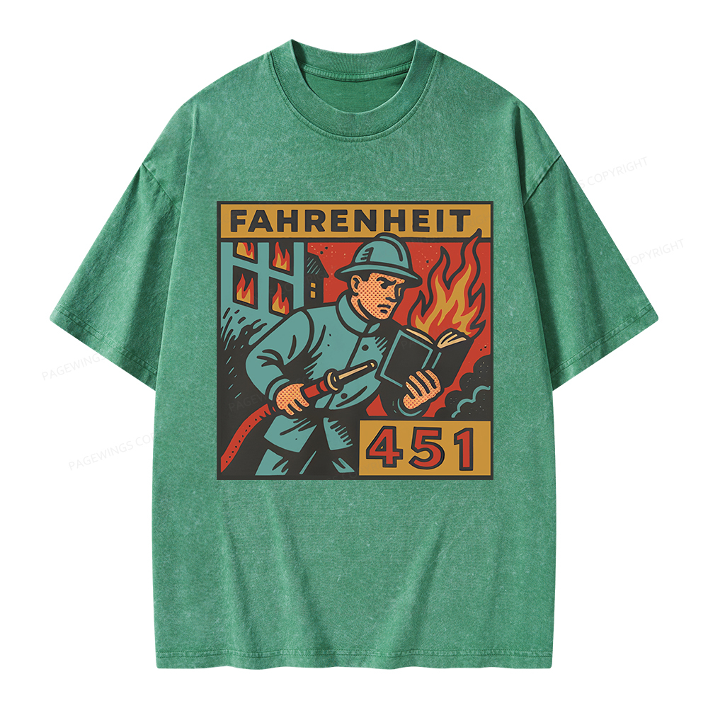 Pagewings Literature 451 Unisex Washed T-shirt