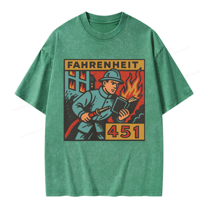 Pagewings Literature 451 Unisex Washed T-shirt