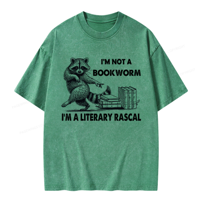 Pagewings I'm Not A Bookworm I'm A Literary Rascal Unisex Washed T-shirt