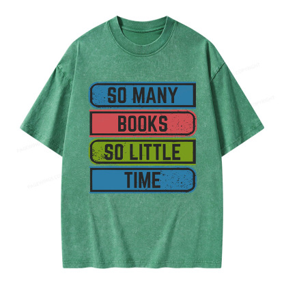 Pagewings So Many Books So Little Time Unisex Washed T-shirt