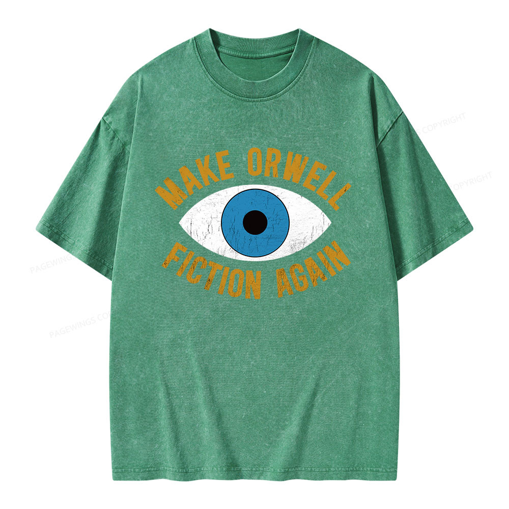 Pagewings Make Orwell Fiction Again Unisex Washed T-shirt
