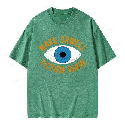 Pagewings Make Orwell Fiction Again Unisex Washed T-shirt