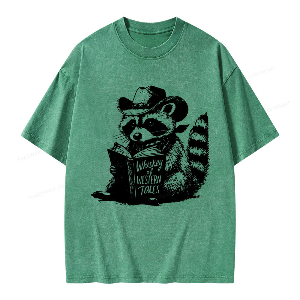 Pagewings Whiskey of Western Tales Unisex Washed T-shirt