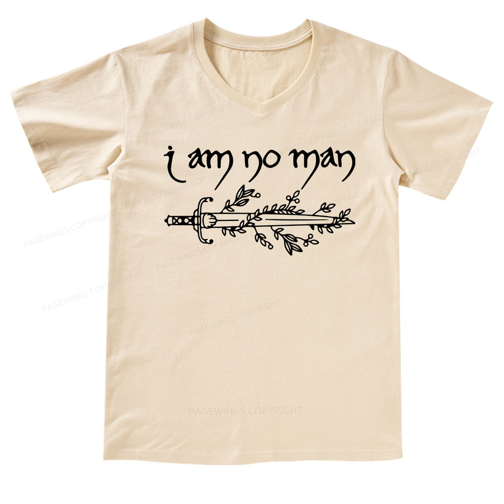 Pagewings I Am No Man V-neck T-shirt