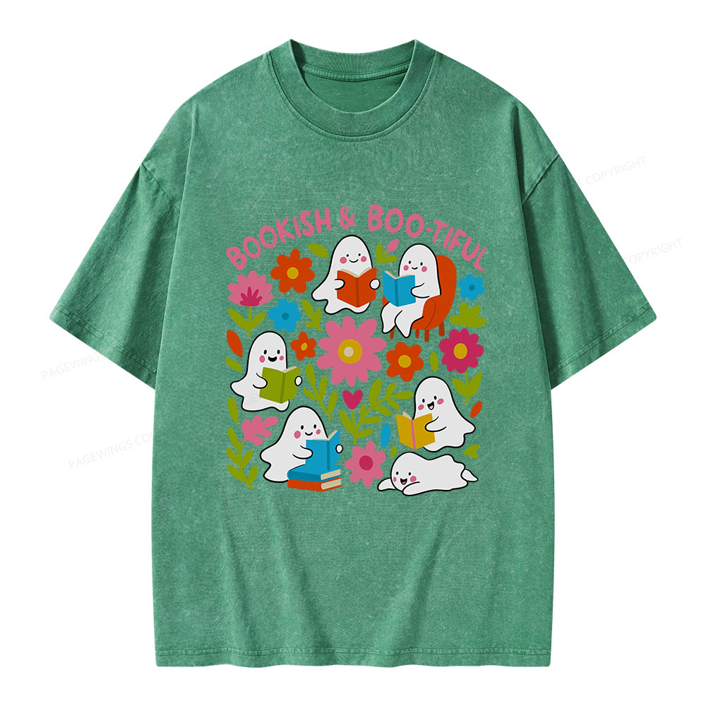 Pagewings Bookish & Boo-tiful Unisex Washed T-shirt