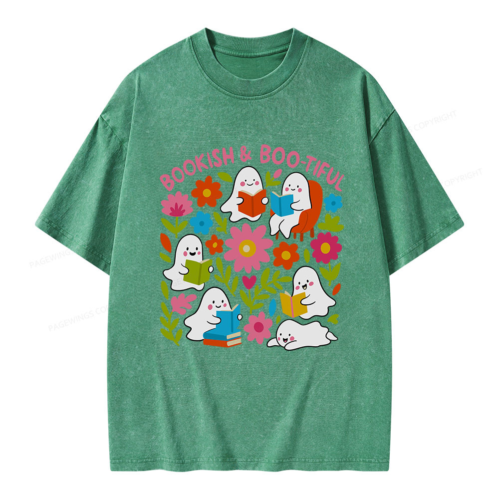 Pagewings Bookish & Boo-tiful Unisex Washed T-shirt