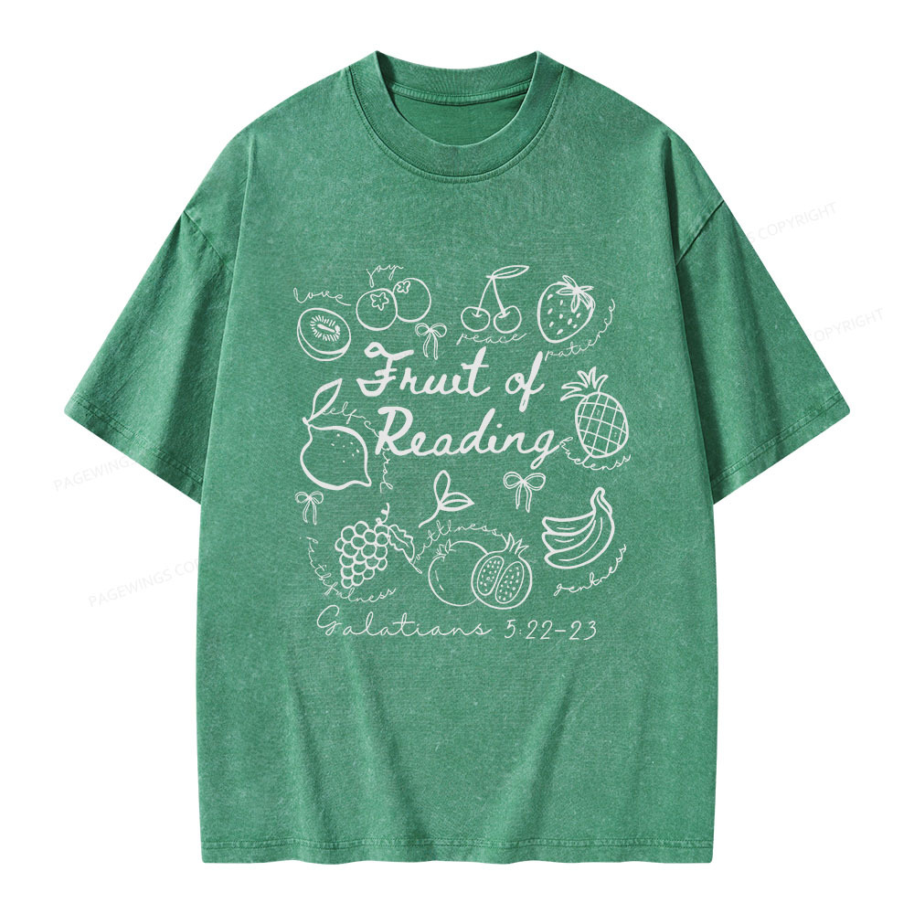 Pagewings Fruit Of Reading Unisex Washed T-shirt