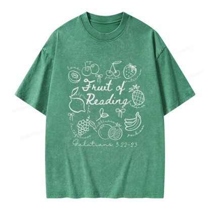 Pagewings Fruit Of Reading Unisex Washed T-shirt