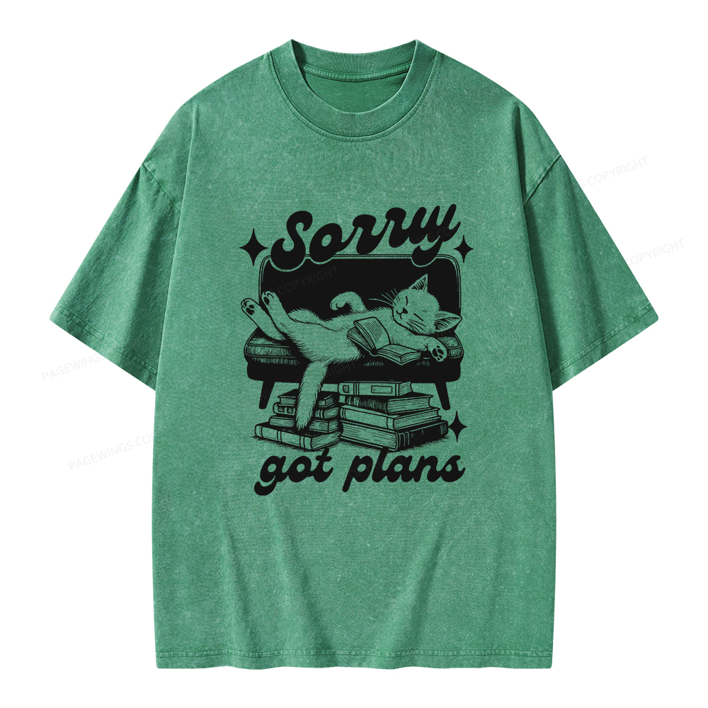 Pagewings Sorry Got Plans Unisex Washed T-shirt