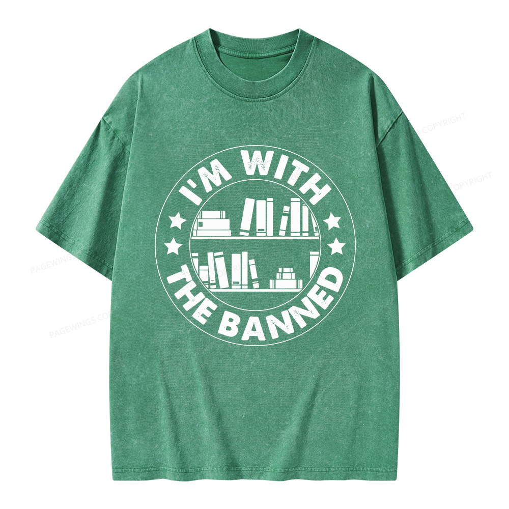 Pagewings I'm With The Banned Unisex Washed T-shirt