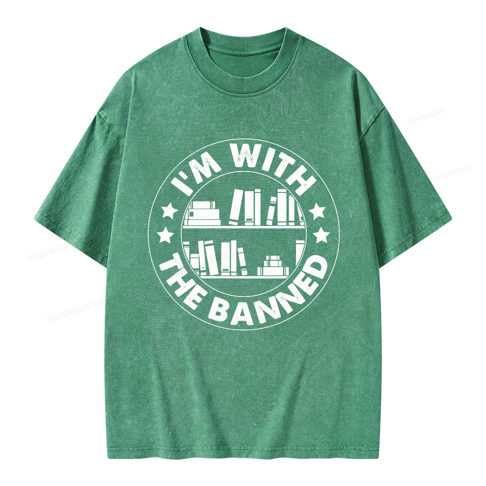 Pagewings I'm With The Banned Unisex Washed T-shirt