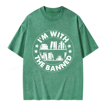 Pagewings I'm With The Banned Unisex Washed T-shirt
