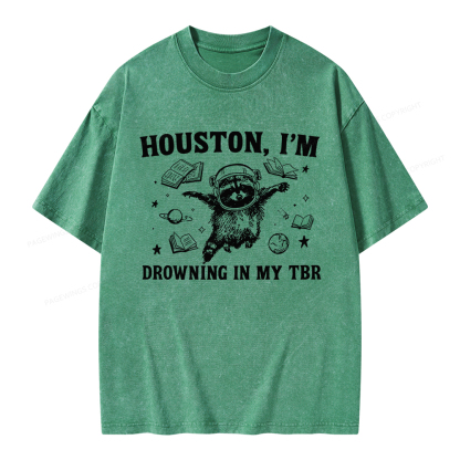 Pagewings Houston I’m Drowning In My TBR Unisex Washed T-shirt