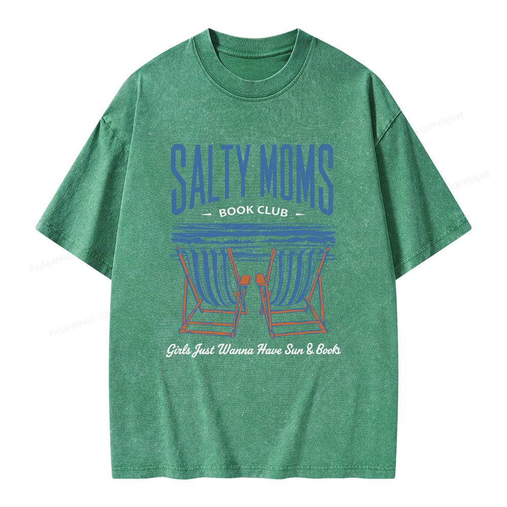 Pagewings Salty Moms Book Club Unisex Washed T-shirt
