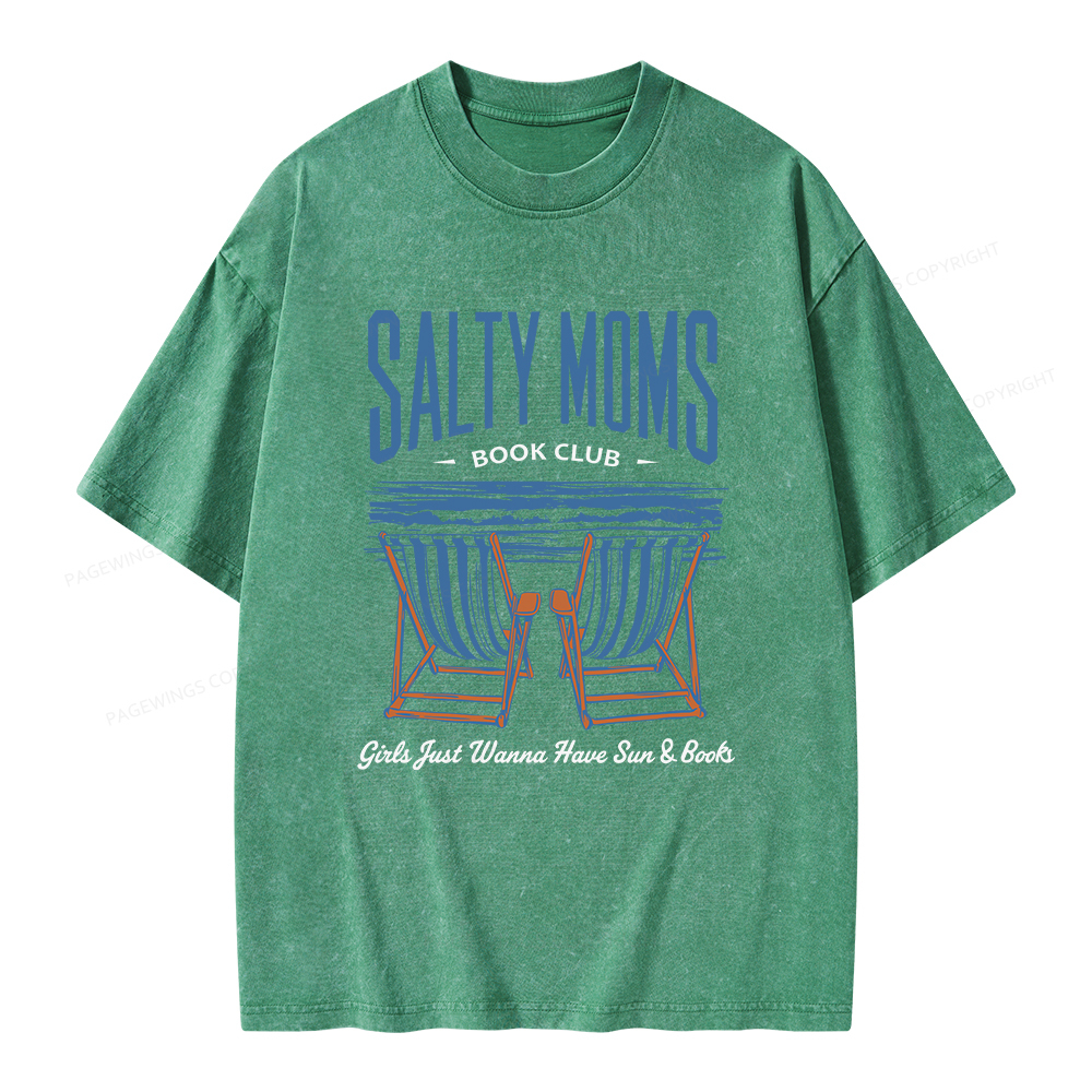 Pagewings Salty Moms Book Club Unisex Washed T-shirt