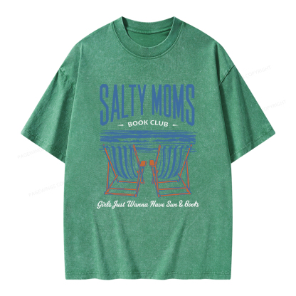 Pagewings Salty Moms Book Club Unisex Washed T-shirt