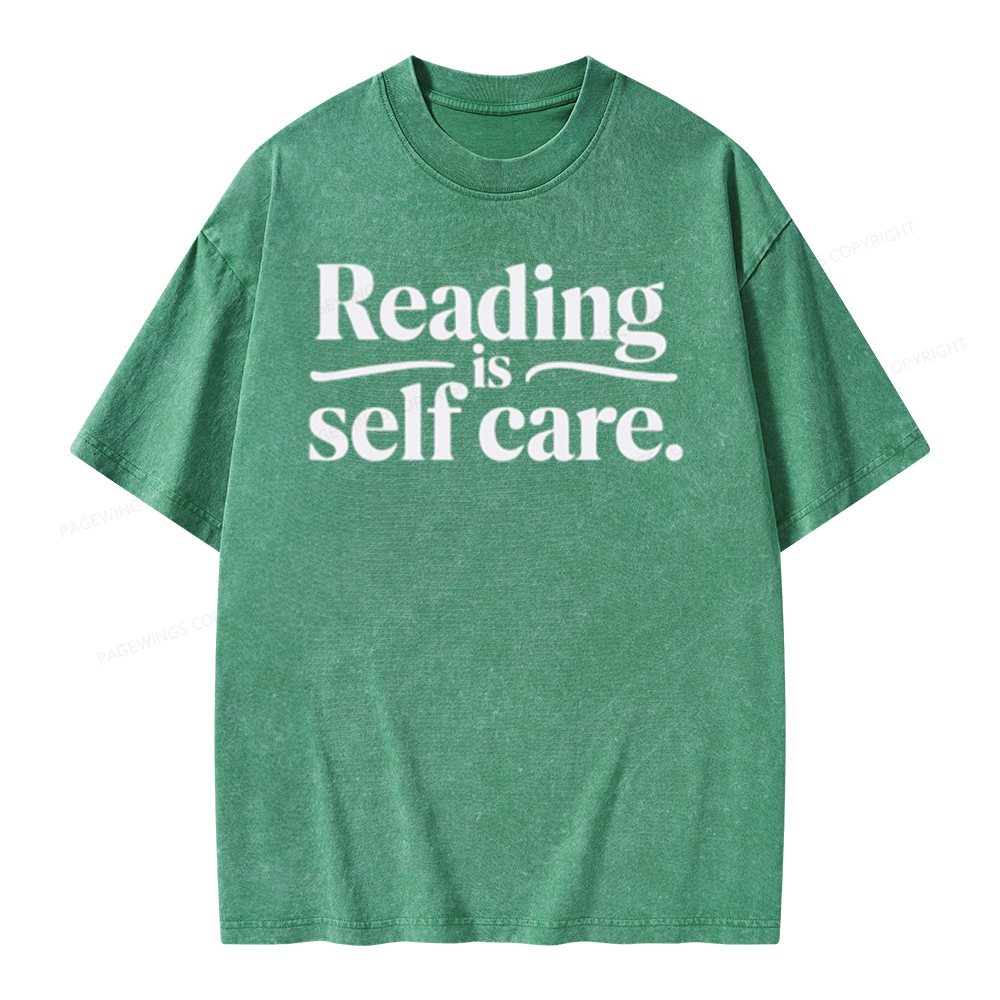 Pagewing Reading Self Care Unisex Tee Unisex Washed T-shirt