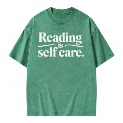 Pagewing Reading Self Care Unisex Tee Unisex Washed T-shirt