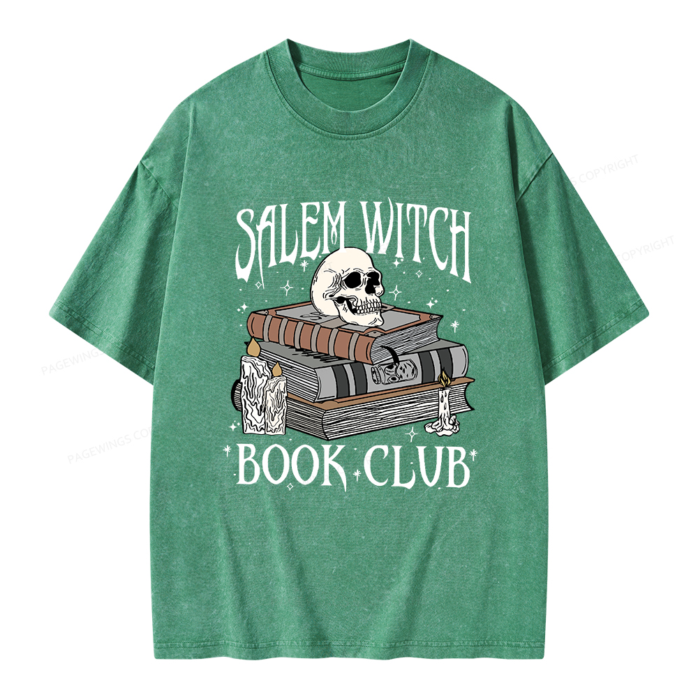 Pagewings Salem Witch Book Club Unisex Washed T-shirt