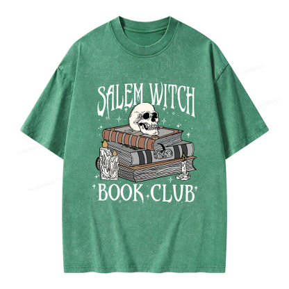 Pagewings Salem Witch Book Club Unisex Washed T-shirt