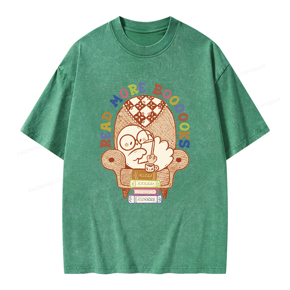 Pagewings Read More Boooooks Unisex Washed T-shirt