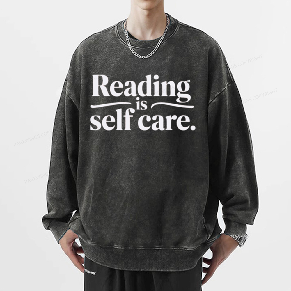Pagewing Reading Self Care Unisex Tee Unisex Washed Sweatshirt