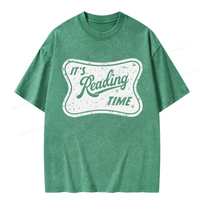 Pagewings It’s Reading Time Unisex Washed T-shirt