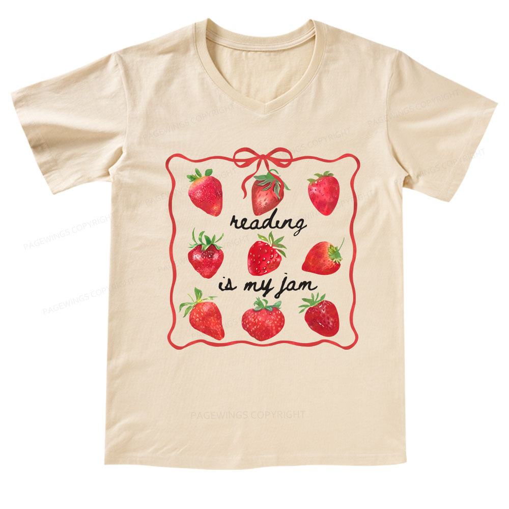 Pagewings Reading Is My Jam V-neck T-shirt