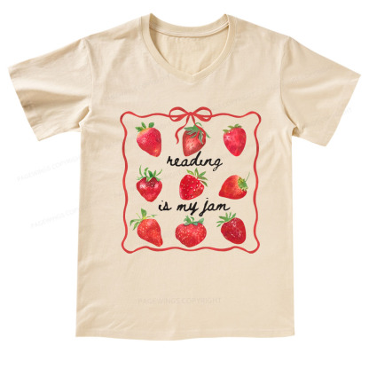 Pagewings Reading Is My Jam V-neck T-shirt