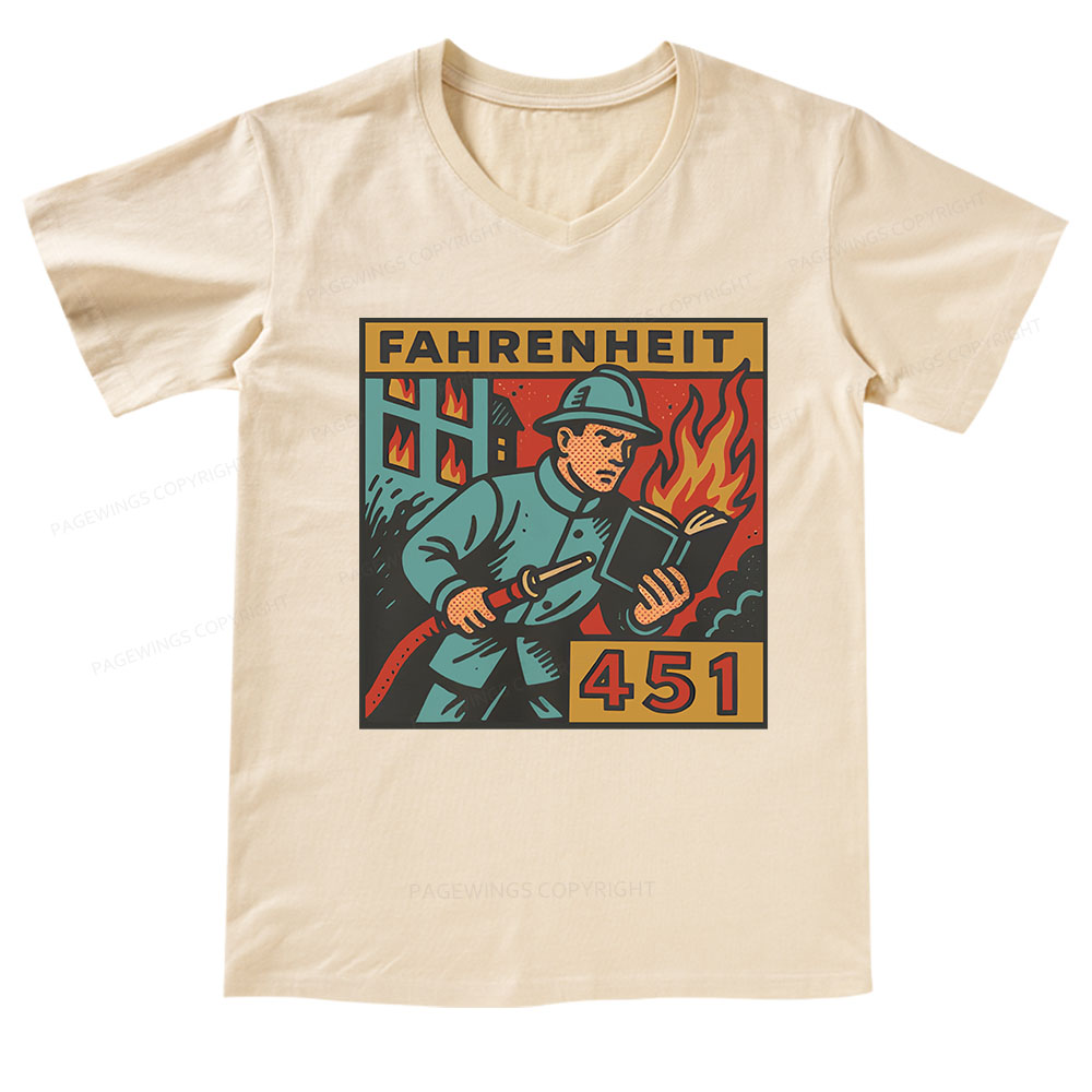 Pagewings Literature 451 V-neck T-shirt