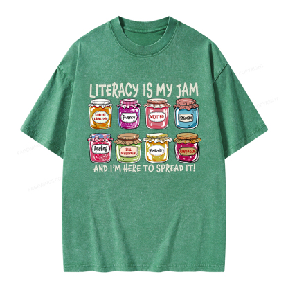 Pagewings Literacy Is My Jam Unisex Washed T-shirt