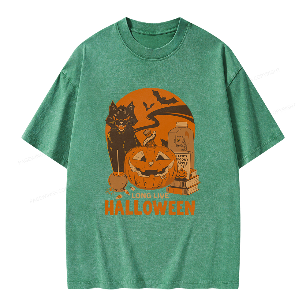 Pagewings Long Live Halloween Unisex Washed T-shirt