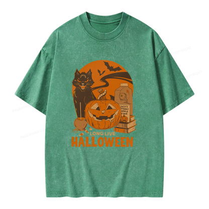 Pagewings Long Live Halloween Unisex Washed T-shirt