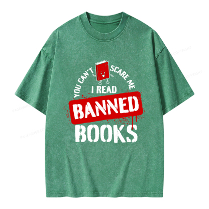 Pagewings You Can't Scare Me I Read Banned Books Unisex Washed T-shirt