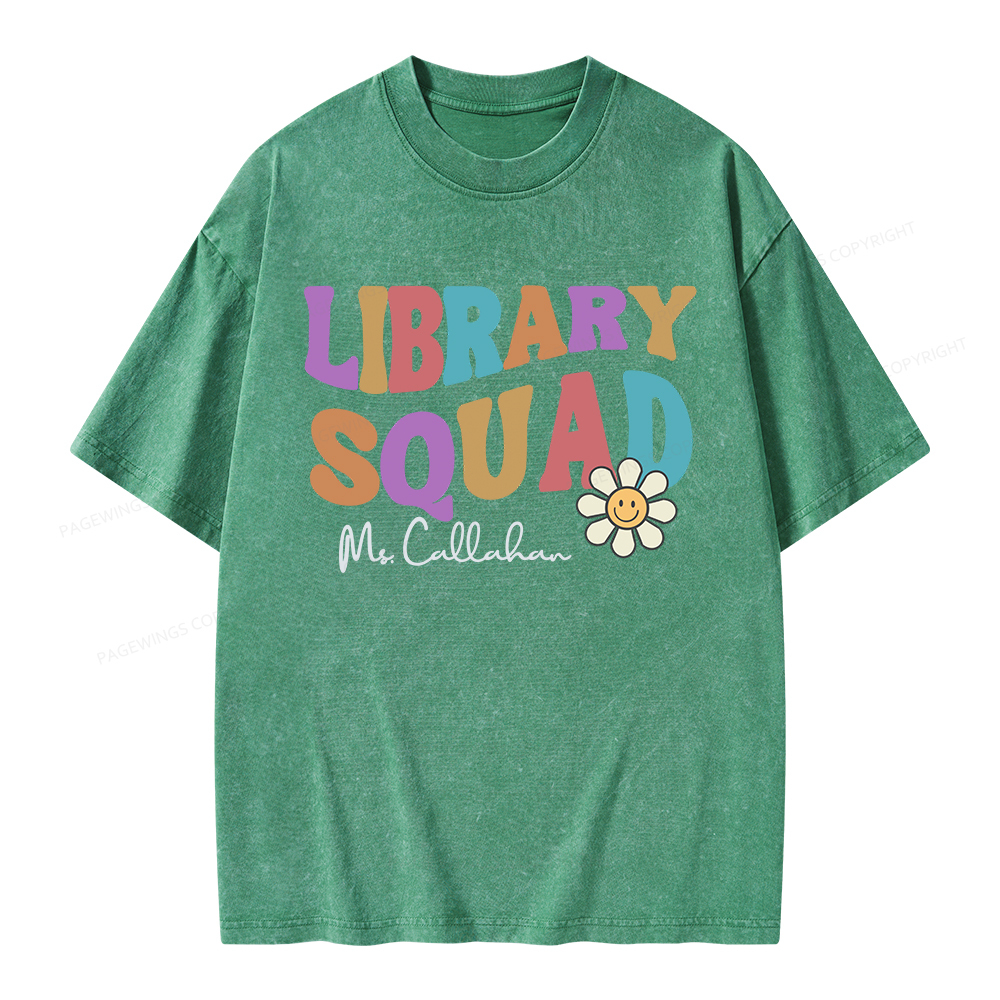 Pagewings Personalized Library Team Unisex Washed T-shirt