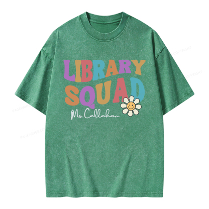 Pagewings Personalized Library Team Unisex Washed T-shirt