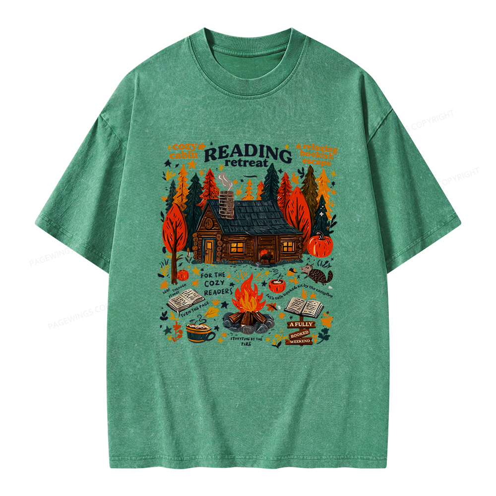 Pagewings Reading Retreat Unisex Washed T-shirt