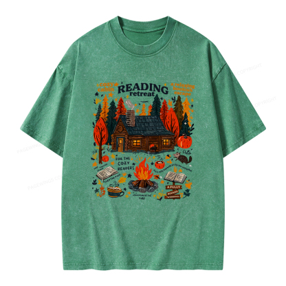 Pagewings Reading Retreat Unisex Washed T-shirt