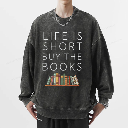 Pagewing Buy The Books Unisex Tee Unisex Washed Sweatshirt