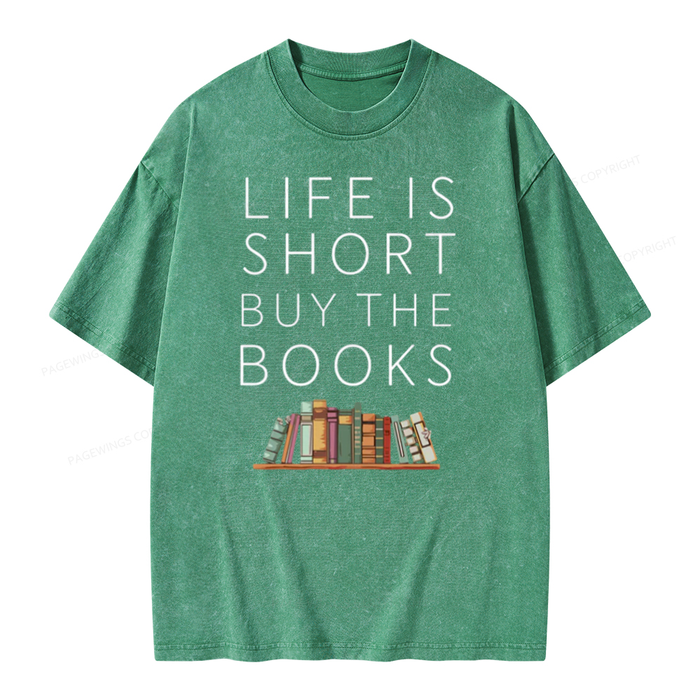 Pagewing Buy The Books Unisex Tee Unisex Washed T-shirt