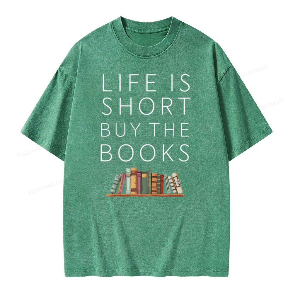 Pagewing Buy The Books Unisex Tee Unisex Washed T-shirt