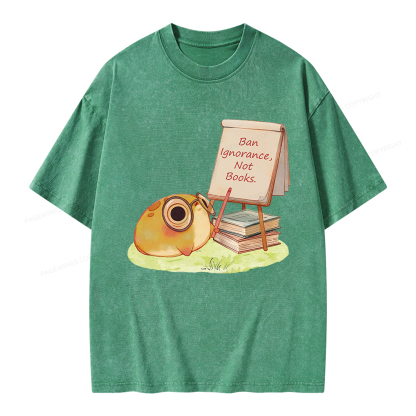 Pagewings Ban Ignorance Not Books Unisex Washed T-shirt