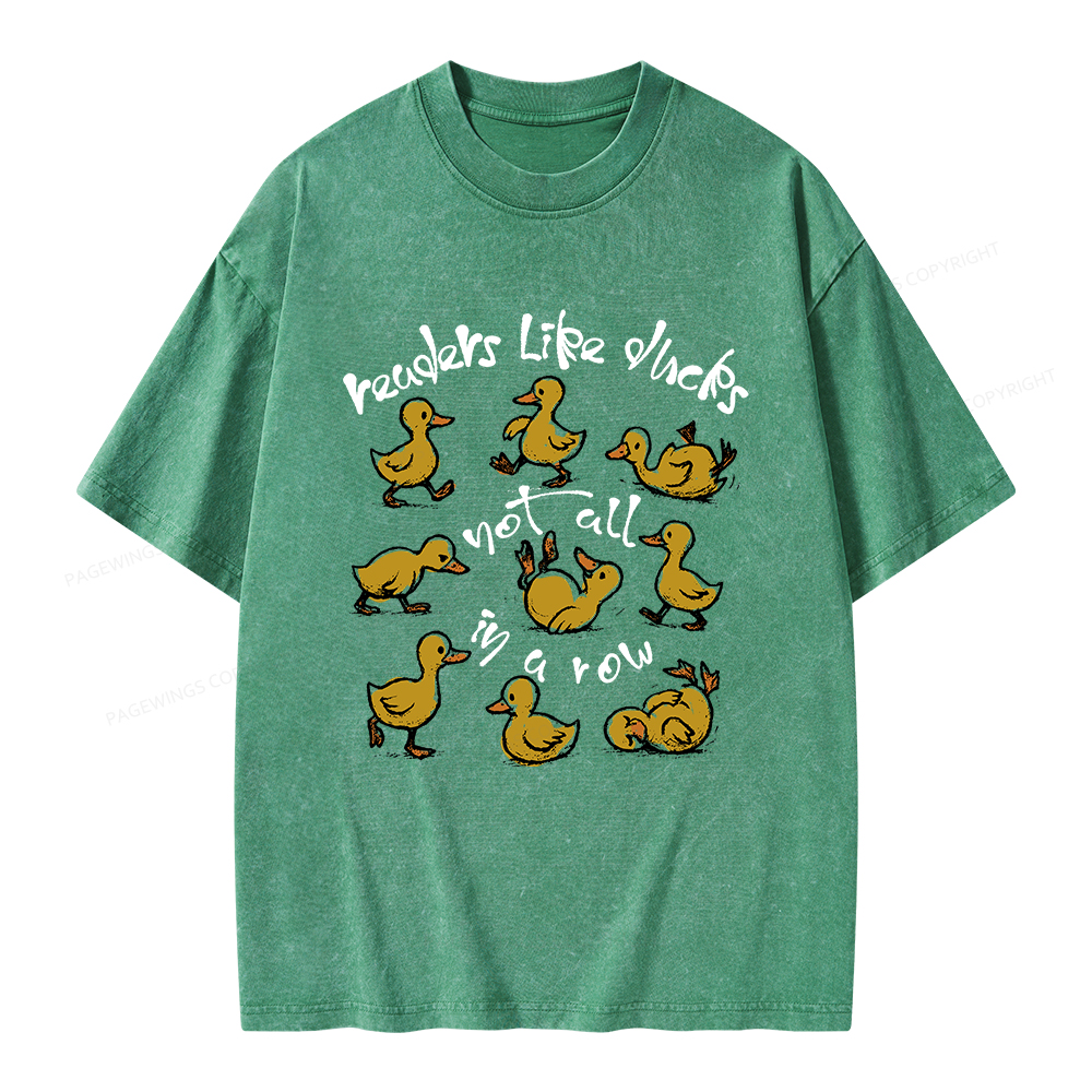 Pagewings Readers Like Ducks Not All In A Row Unisex Washed T-shirt