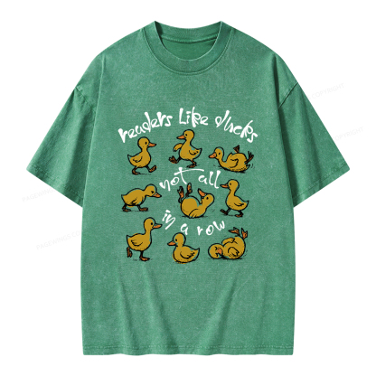 Pagewings Readers Like Ducks Not All In A Row Unisex Washed T-shirt